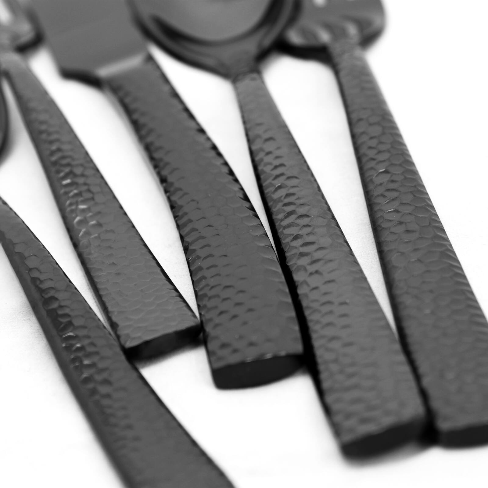 Alt View 1. Gibson - Gibson Elite Stonehenge 20 Piece Flatware Set in Black - Black.