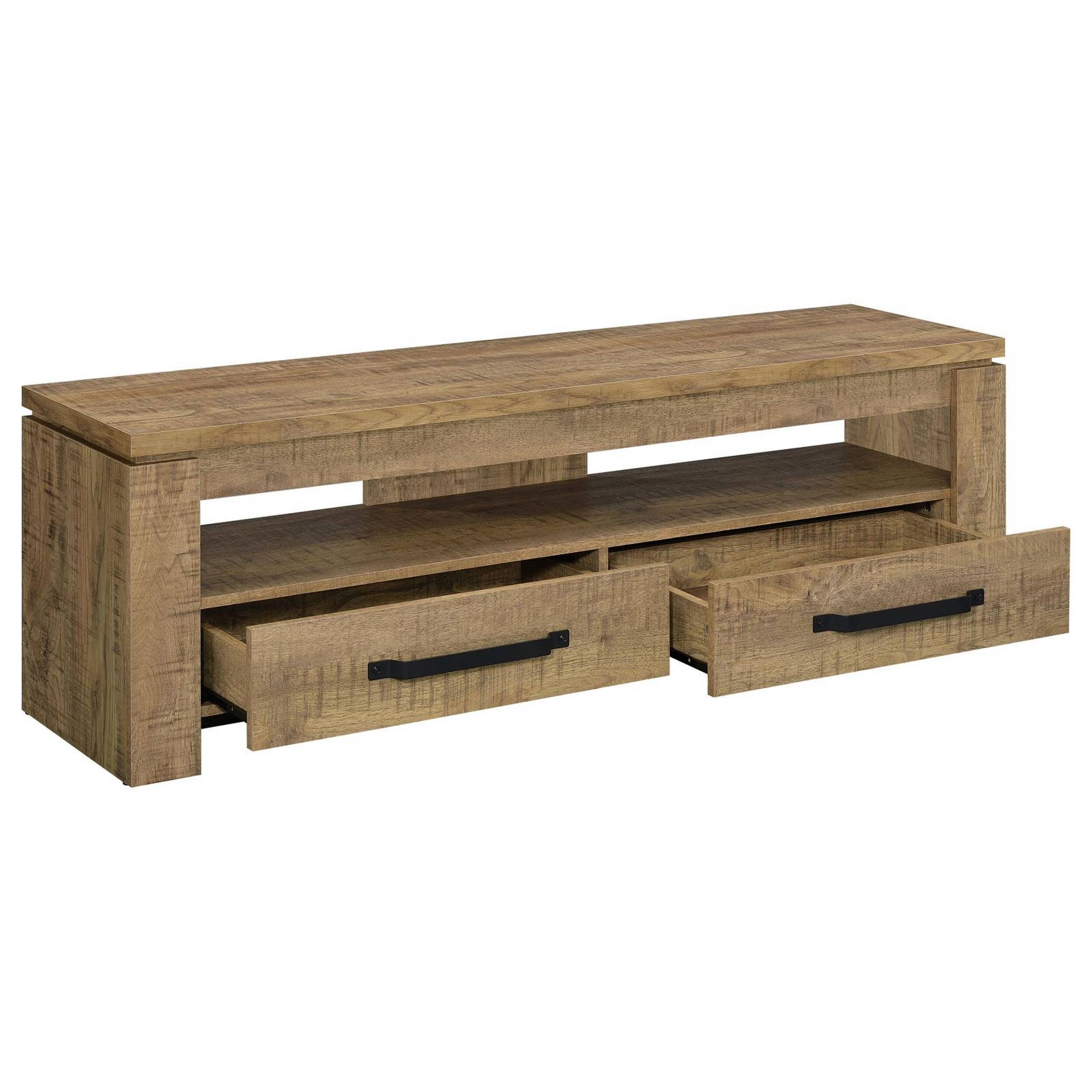 Alt View 1. Manhattan Lane - 59 Inch TV Media Entertainment Console with 2 Drawers - Brown, Black.