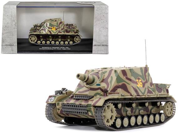 36 1/43 SCALE DIE CAST METAL
Sturmpanzer IV "Brummer"
Sturmpanzerabteilung 217, France
August 1944
1/43 SCALE
DIE CAST METAL