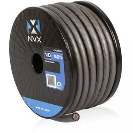 NVX - XW0GR5 100% Tinned OFC Power and Ground True AWG Wire (Gray, 0 Gauge 5ft)