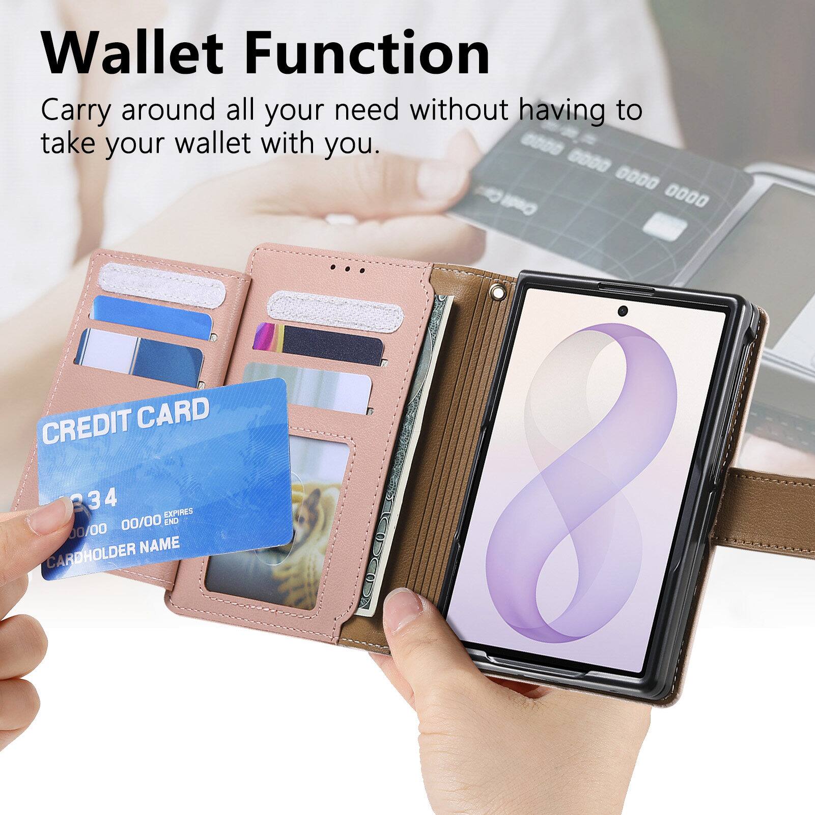 UUCOVER Magnetic Zipper Wallet Case for Samsung Galaxy Z Fold 8 ...