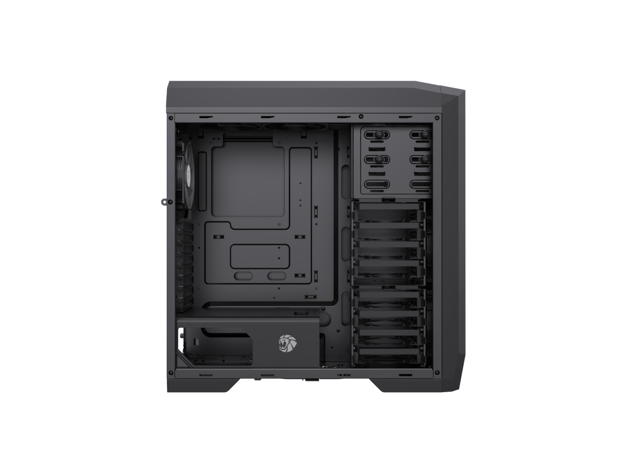 Alt View 3. GAMEMAX - GAMEMAX Dragon Knight 2 Black USB3.0/Type C ATX Full Tower w/5 ARGB Fans (Pre-Installed), 4090 GPU & 360mm AIO Support - Black.