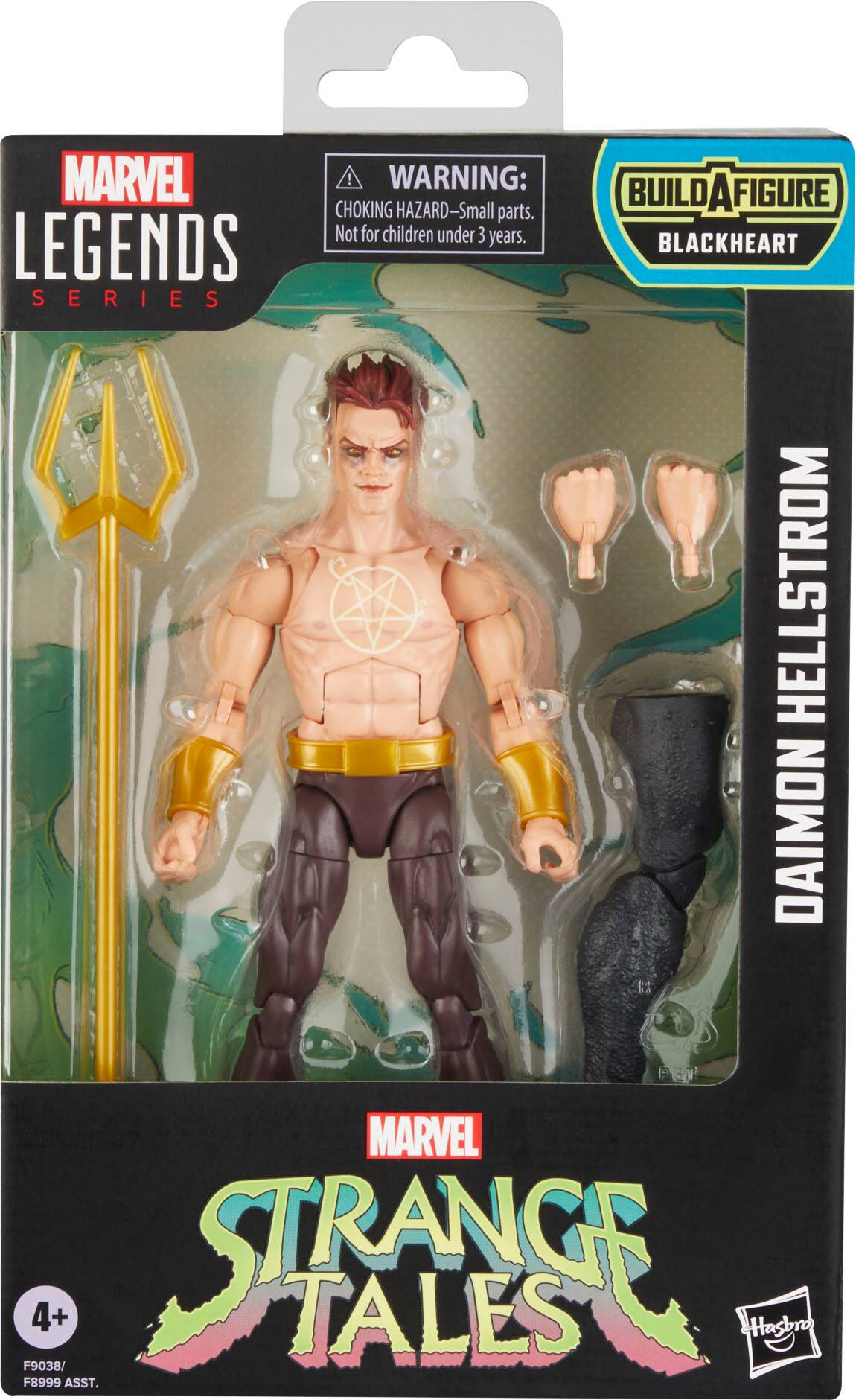 The text on the image reads: "MARVEL LEGENDS BLACKHEART SERIES I HELLSTROM DAIMON FIGURE HAS BROWN HAIR AND GOLDEN AXE. WARNING: CHOKING HAZARD-Small BUILDAFIGURE parts. Not for children under 3 years. LEGENDS BLACKHEART SERIES I HELLSTROM DAIMON FIGURE HAS BROWN HAIR AND GOLDEN AXE. WARNING: CHOKING HAZARD-Small BUILDAFIGURE parts. Not for children under 3 years. LEGENDS BLACKHEART SERIES I HELLSTROM DAIMON FIGURE HAS BROWN HAIR AND GOLDEN AXE. WARNING: CHOKING HAZARD-Small BUILDAFIGURE parts. Not for children under 3 years. LEGENDS BLACKHEART SERIES I HELLSTROM DAIMON FIGURE HAS BROWN HAIR AND GOLDEN AXE. WARNING: CHOKING HAZARD-Small BUILDAFIGURE parts. Not for children under 3 years. LEGENDS BLACKHEART SERIES I HELLSTROM DAIMON FIGURE HAS BROWN HAIR AND GOLDEN AXE. WARNING: CHOKING HAZARD-Small BUILDAFIGURE parts. Not for children under 3 years. LEGENDS BLACKHEART SERIES I HELLSTROM DAIMON FIGURE HAS BROWN HAIR AND GOLDEN AXE. WARNING: CHOKING HAZARD-Small BUILDAFIGURE parts. Not for children under 3 years. LEGENDS BLACKHEART SERIES I HELLSTROM DAIMON FIGURE HAS BROWN HAIR AND GOLDEN AXE. WARNING: CHOKING HAZARD-Small BUILDAFIGURE parts. Not for children under 3 years. LEGENDS BLACKHEART SERIES I HELLSTROM DAIMON FIGURE HAS BROWN HAIR AND G