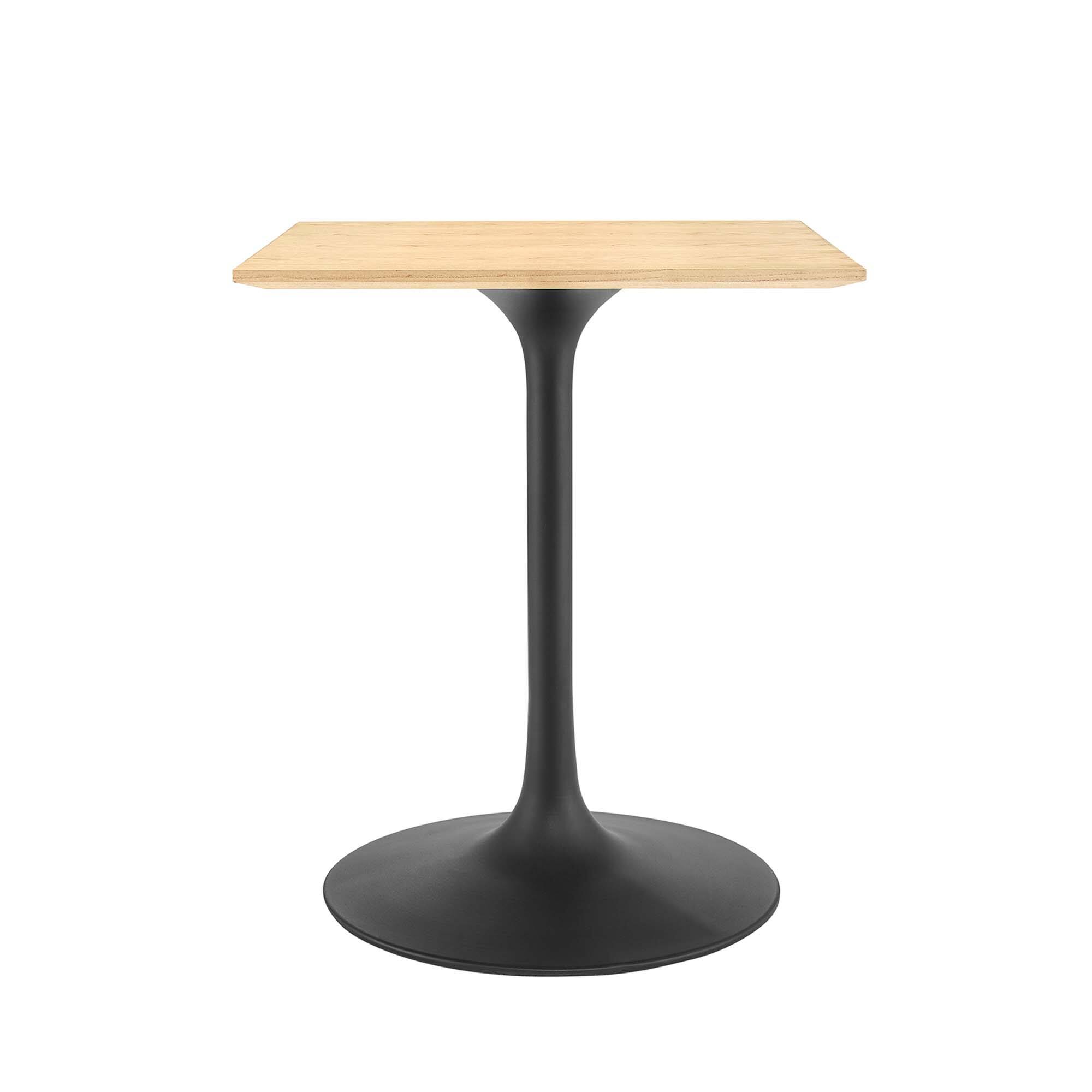 Angle. Modway - Lippa Square Wood Dining Table - Black Natural.