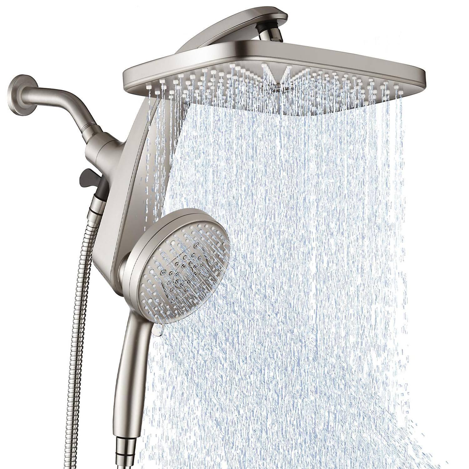 Front. Paradigms Interiors - High Rain Shower Head Upgrade Heads With Handheld Spray Combo Fixed Showerhead And 10 Sprays Head Detachabl... - Starlight-2.5GPM.