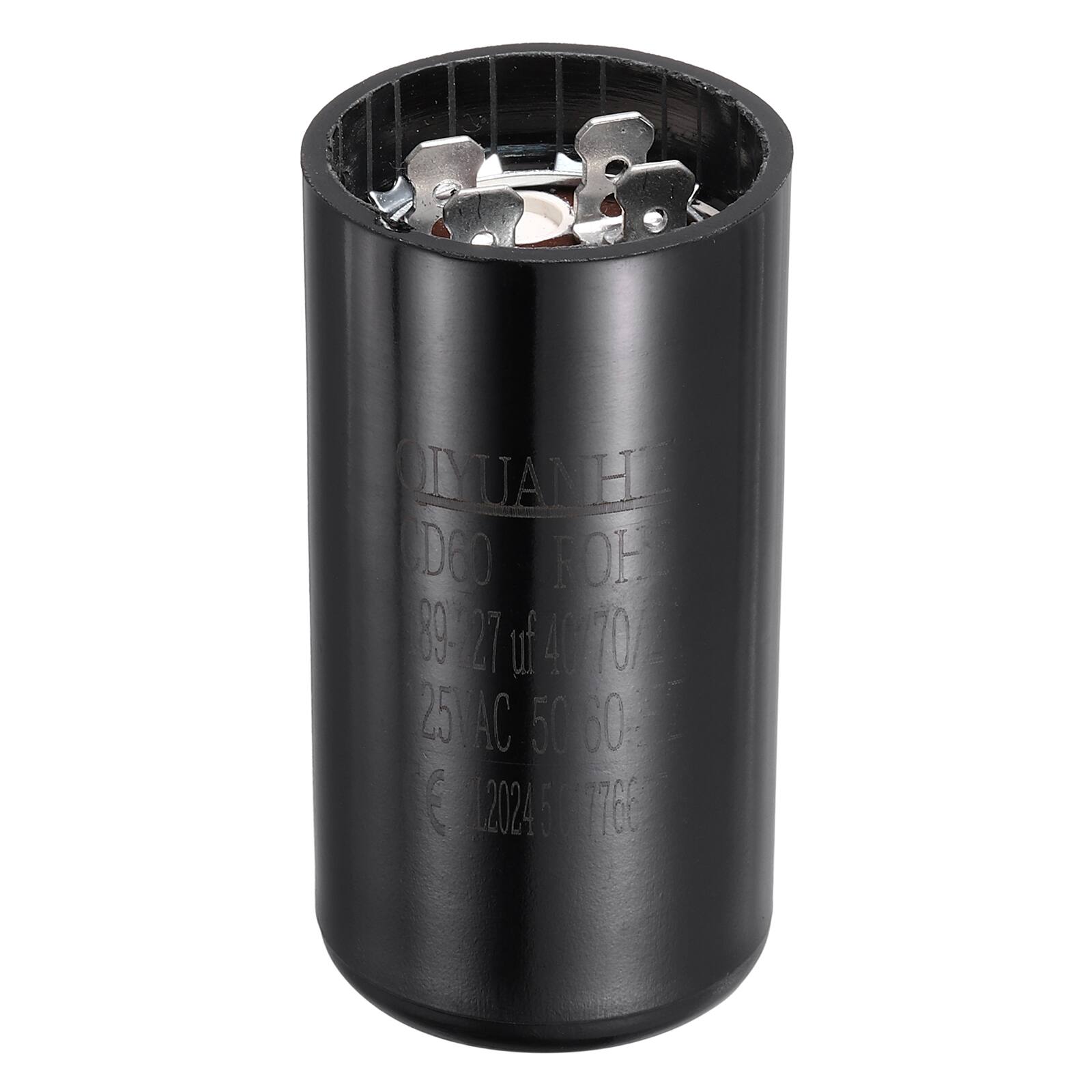 Unique Bargains - CD60 Motor Run Capacitor, 189-227uF MFD AC125V, 50-60Hz, for Electric Motor, 36x70mm - Black price history on PriceWatchPro