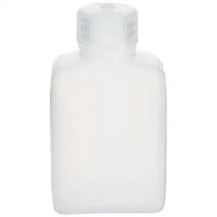 Front. Nalgene - Nalgene HDPE Plastic Wide Mouth Rectangular Storage Bottle - 4 oz. - Clear.