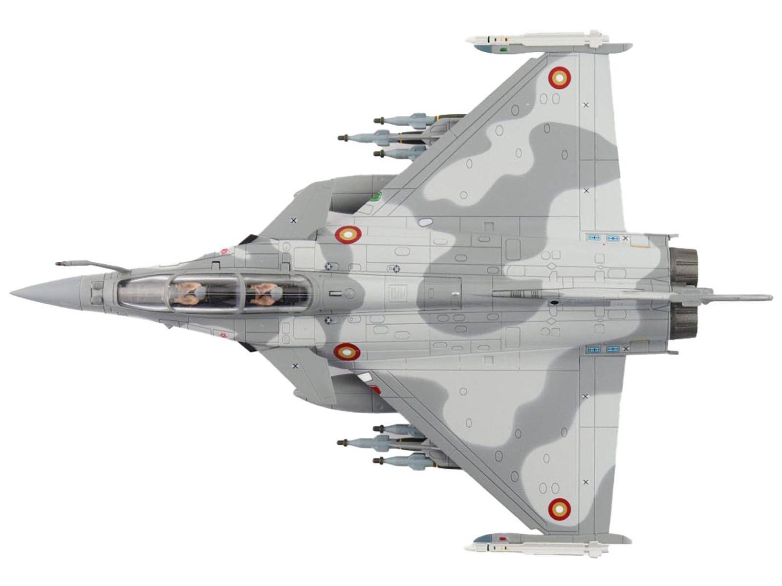 Left. Hobby Master - Dassault Rafale DQ Fighter Aircraft "QA209" (2021) Qatar Emiri Air Force "Air Power Series" 1/72 - Multicolor.
