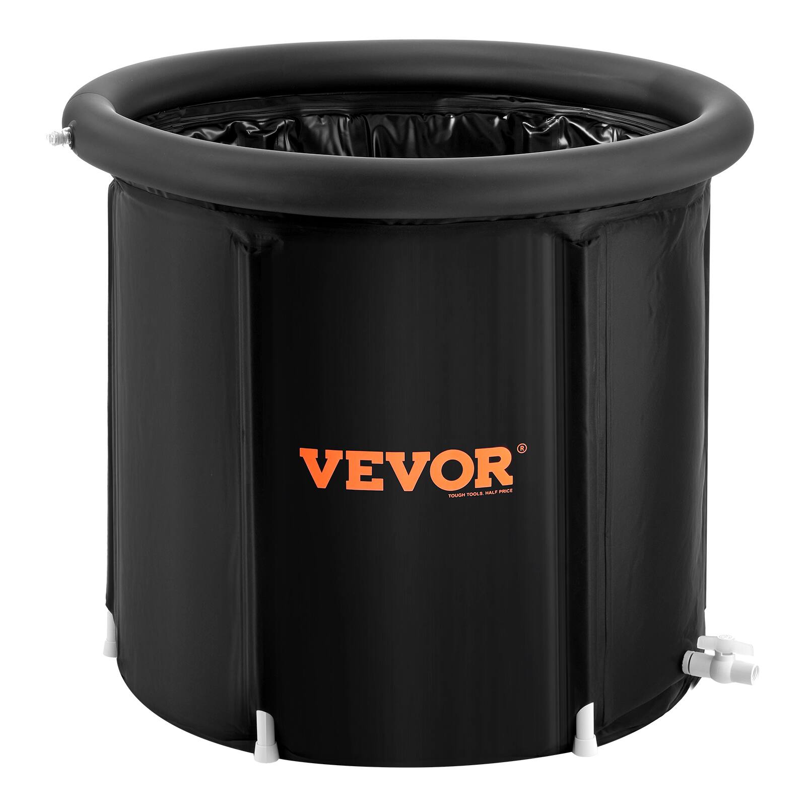 Alt View 5. VEVOR - Ice Bath Tub,Cold Water Therapy Plunge Tub for Athlete,Outdoor Ice Barrel,98 Gal Inflatable Folding Bathtub, 35.4"Lx30"H - Black.
