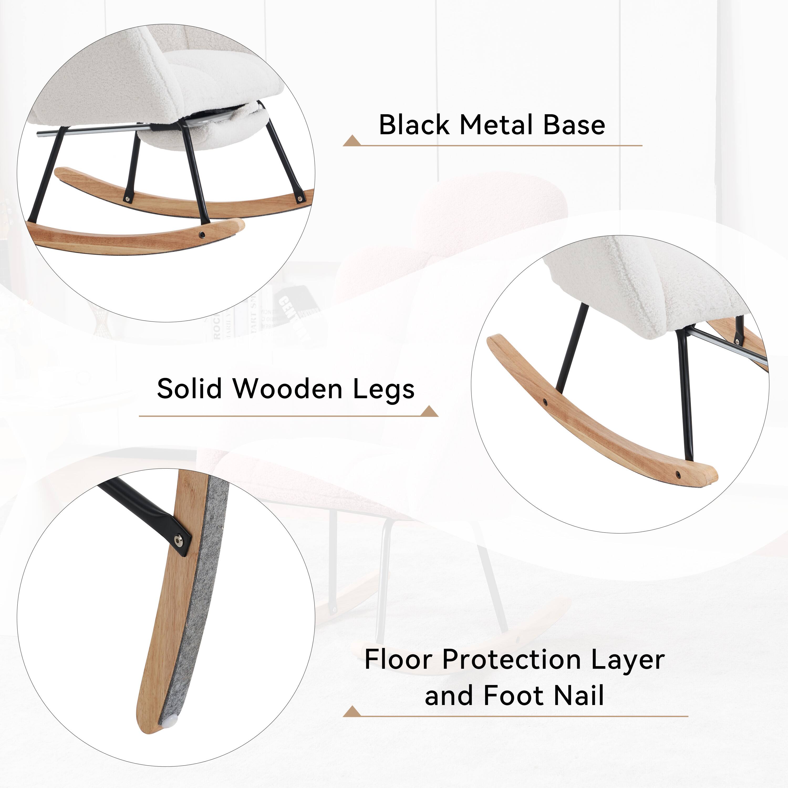 Black Metal Base  
Solid Wooden Legs  
Floor Protection Layer and Foot Nail