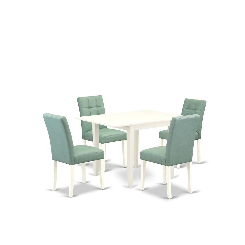 Left. East West Furniture - 5 Piece Mid Century Dining Set - White.