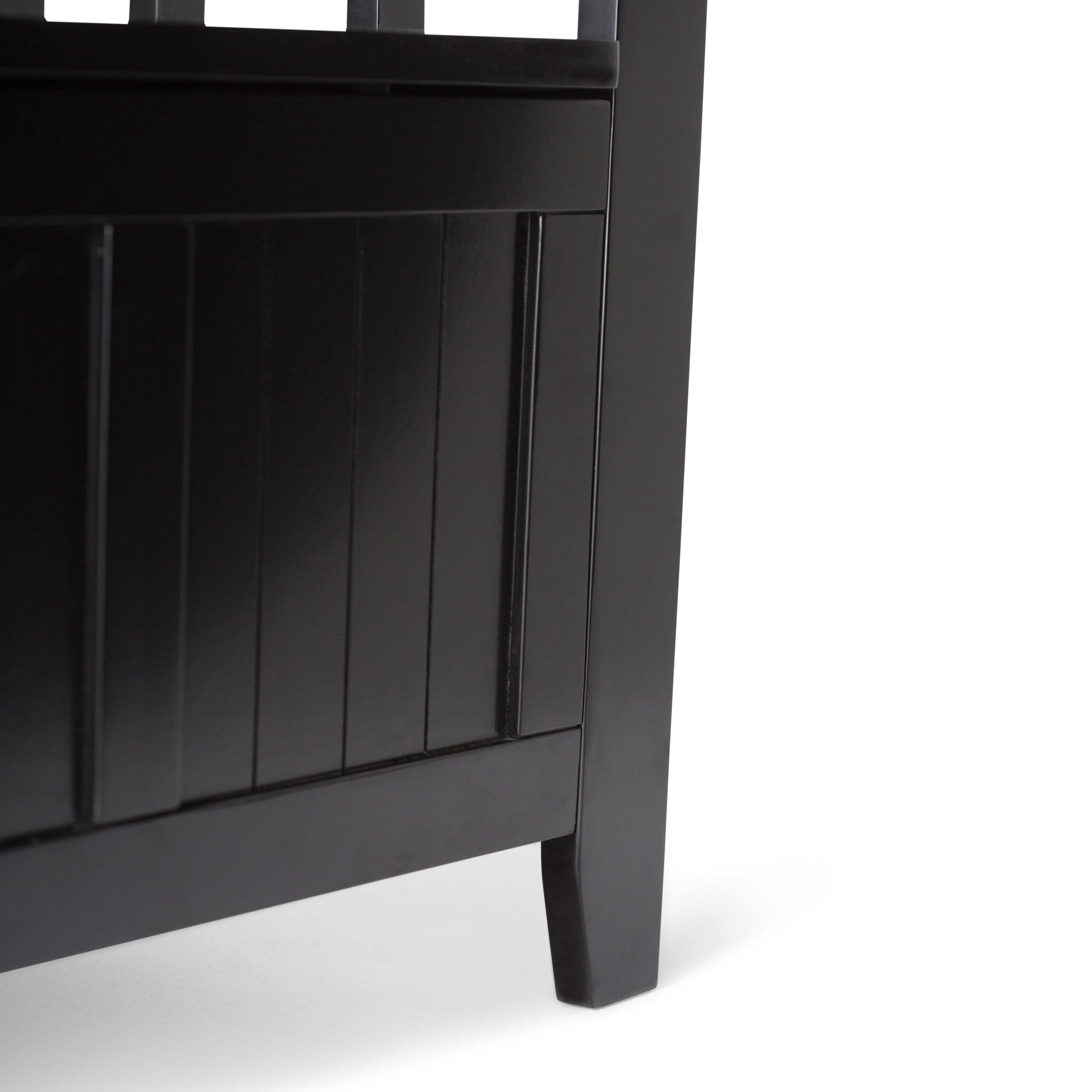 Alt View 8. Simpli Home - Acadian Solid Wood 48 inch Wide Storage Bench and 36 inch Wide Storage Cabinet in Black - Black.