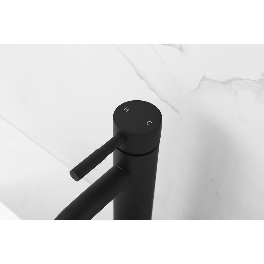Alt View 5. Elegant Kitchen and Bath - Victor Single Hole Single Handle Bathroom Faucet in Matte Black - Matte Black.
