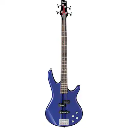 Front. Ibanez - Ibanez GIO Series GSR200 Electric Bass Guitar, Jewel Blue.