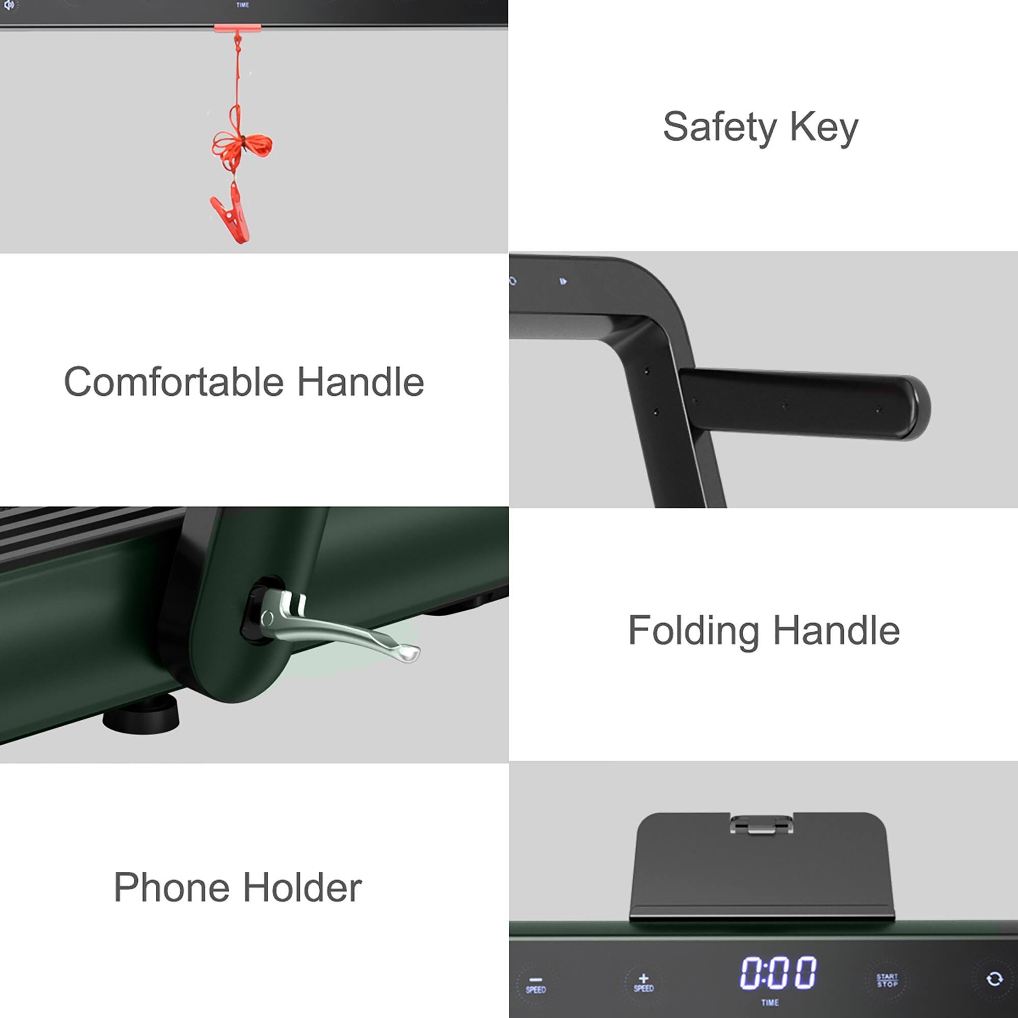 Group: Safety Key
Text: Safety Key

Group: Comfortable Handle
Text: Comfortable Handle

Group: Folding Handle
Text: Folding Handle

Group: Phone Holder
Text: Phone Holder

Group: SMEC + SE 0:00 TIME SIAR! STOP
Text: SMEC + SE 0:00 TIME SIAR! STOP