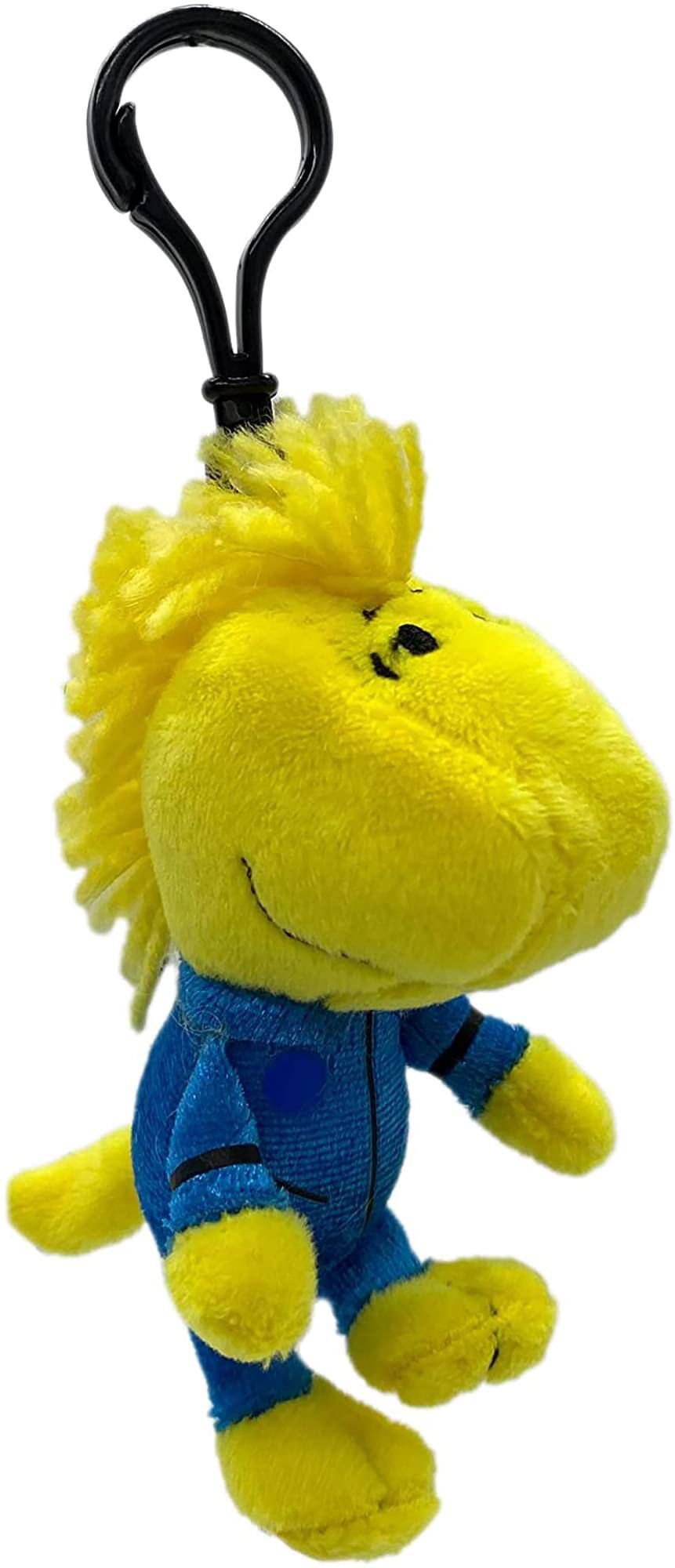 Alt View 1. JINX - Snoopy in Space 4 Inch Plush Clip | Woodstock in Blue Astronaut Suit - Blue.