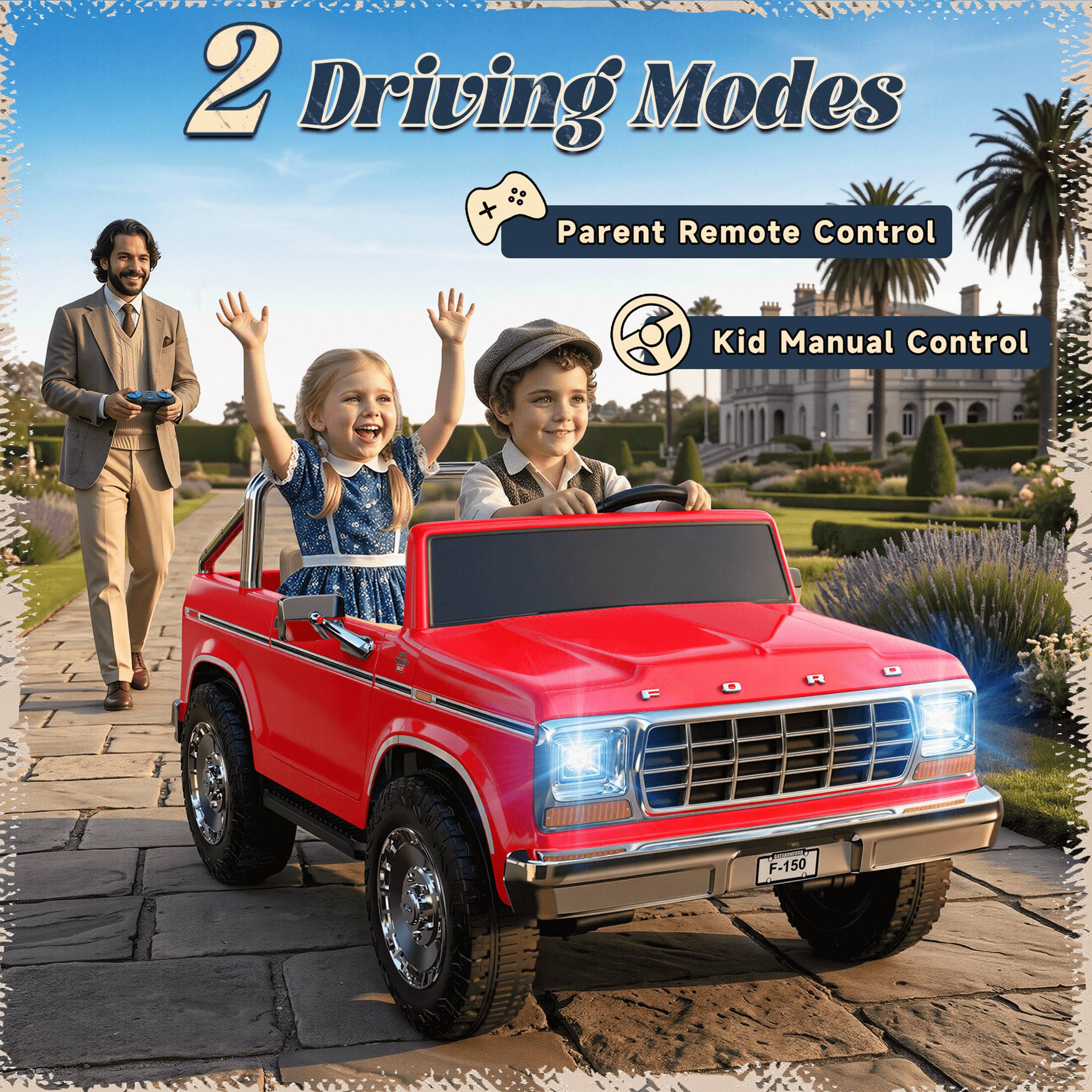 ANPABO Licensed 1973 Ford F 150 24V 2 Seater Ride On Car for Kids ...