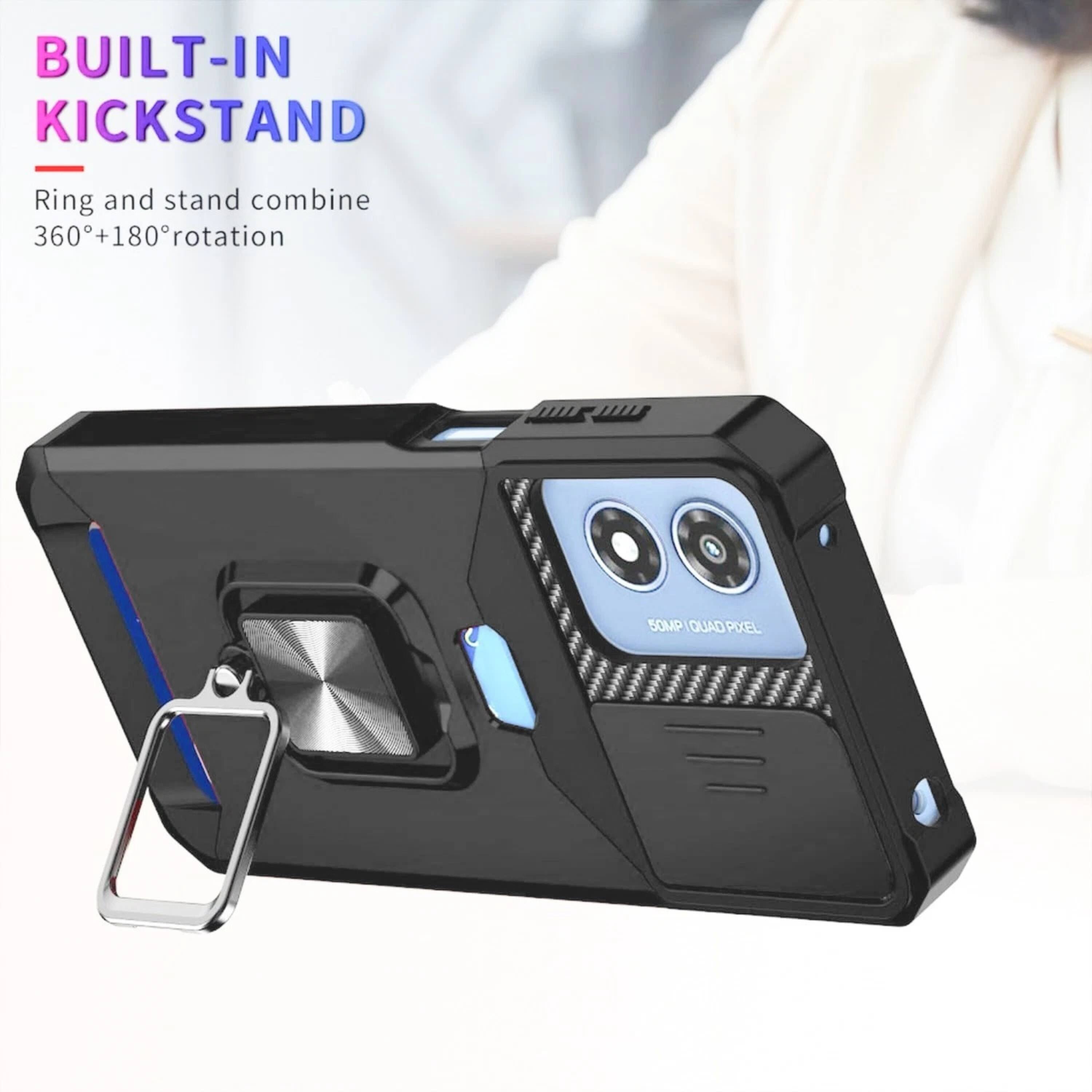 BUILT-IN KICKSTAND  
Ring and stand combine 360°+180° rotation  
50MP QUAD PIXEL