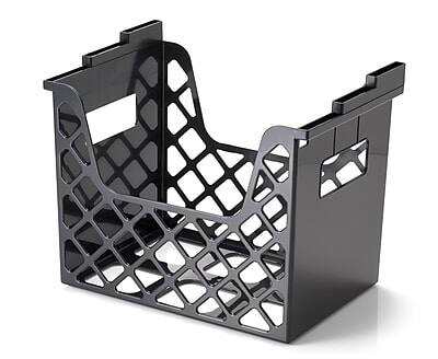 Front. Officemate - Officemate Recycled Plastic Desktop File Organizer, Black (OIC26162) - Black.