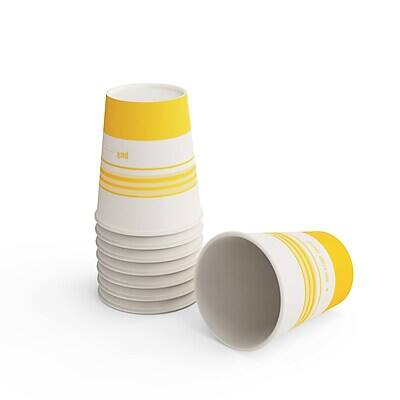 Alt View 3. Perk - Paper Hot Cup, 8 Oz., 50/Pack - White/Yellow.