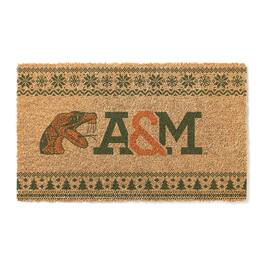 Jardine - Florida A&M Rattlers 18" x 30" Holiday Coir Doormat - Brown