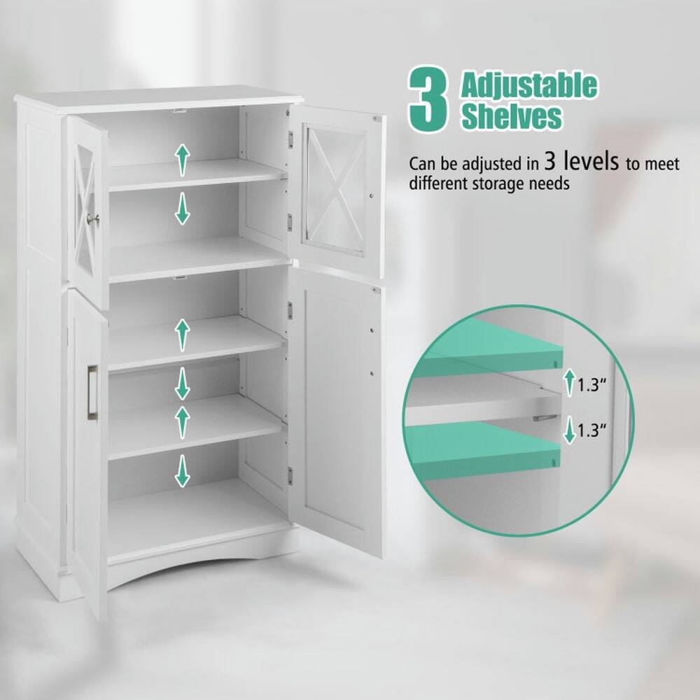 3 Adjustable Shelves  
Can be adjusted in 3 levels to meet different storage needs  
1.3"  
1.3"