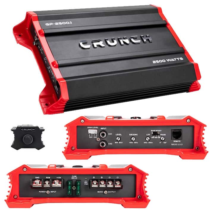 Crunch - GP2500.1 1x1250@4ohms,1x2500@2ohms - Black/Gray