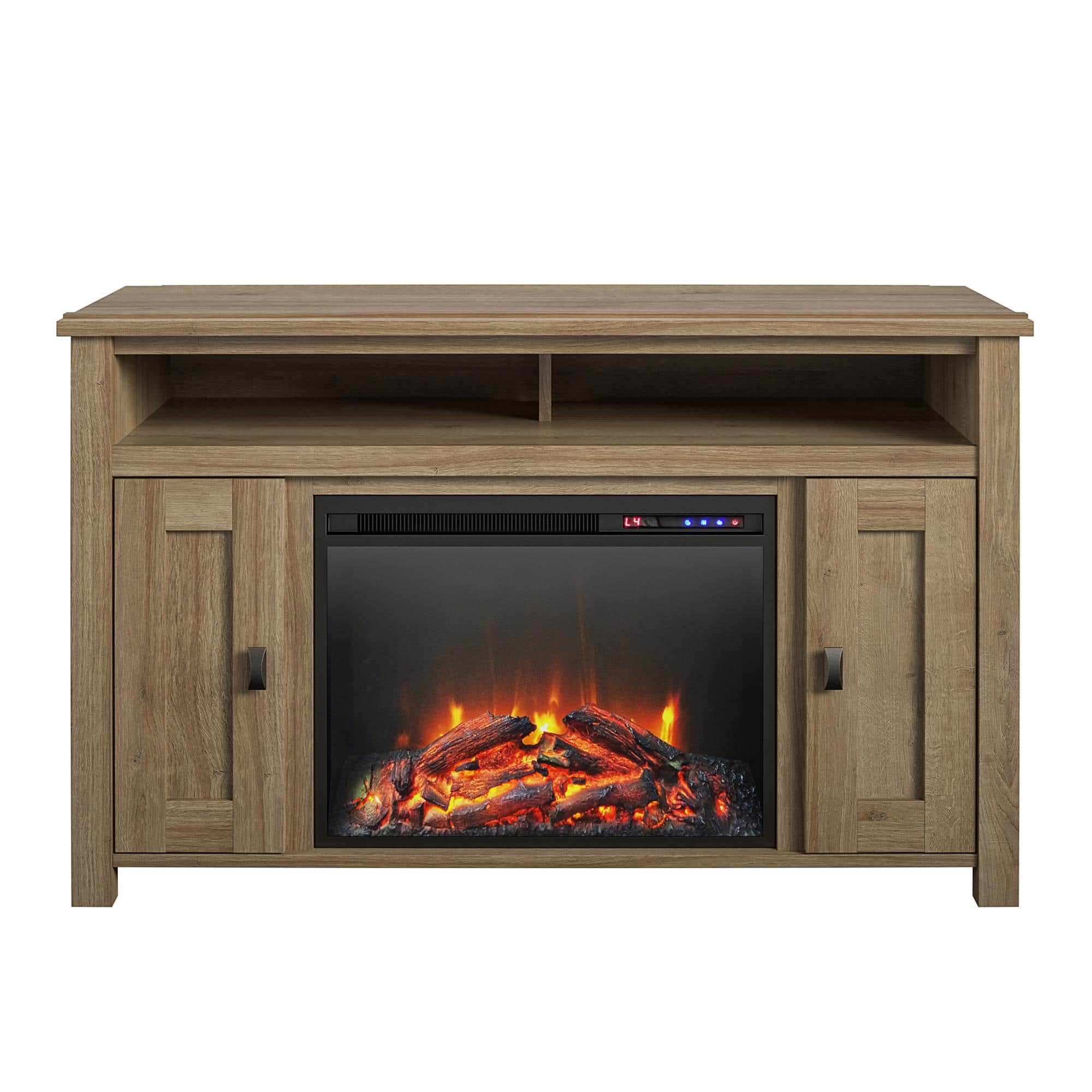 Ameriwood Home - Farmington Electric Fireplace TV Console - Natural - Front_Zoom