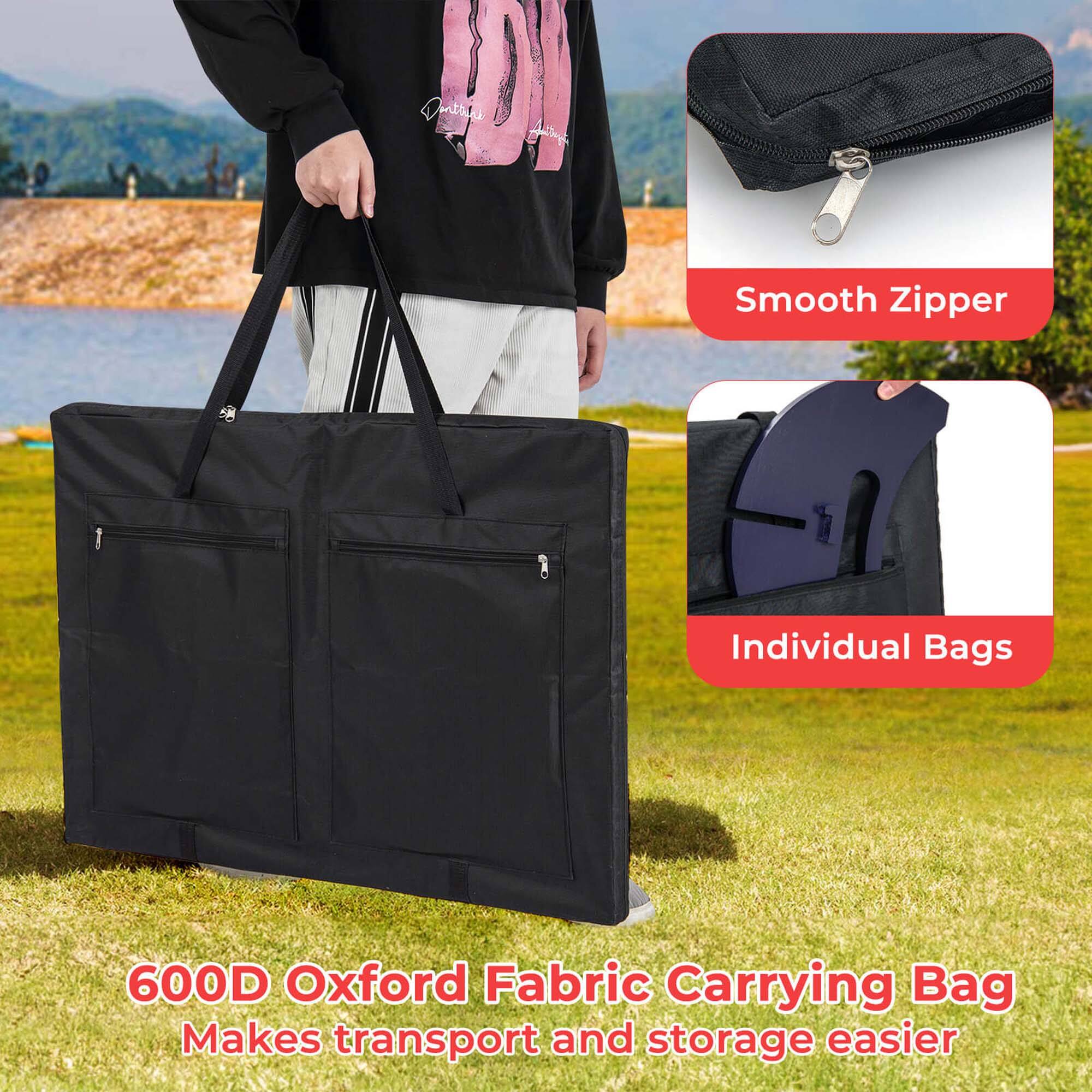 Smooth Zipper, Individual Bags, 600D Oxford Fabric Carrying Bag, Makes transport and storage easier