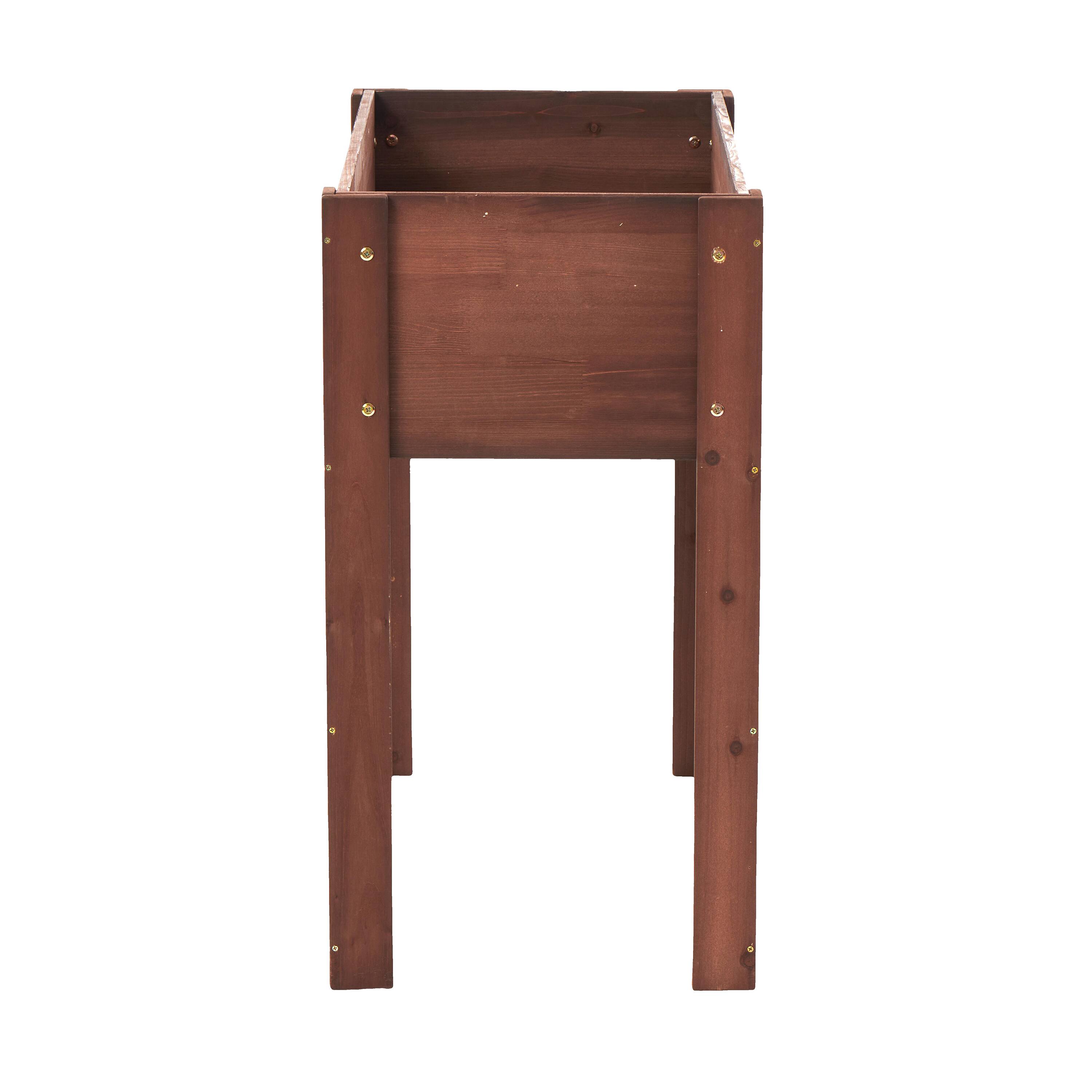 Alt View 7. PAIHOME - Natural Solid Wood Raised Garden Bed with Legs, Elevated Planter Box for Outdoor Plants Fruits Vegetables - 31x16x31 Inch - Brown.