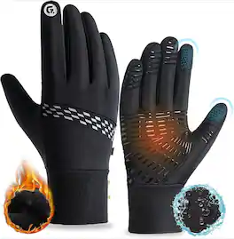 Cozy Serene - Lightweight Winter Gloves for Men & Women, Touchscreen Thermal Gloves, Water-Resistant Windproof - Medium