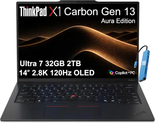 ThinkPad X1 Carbon Gen 13 Aura Edition
Ultra 7 32GB 2TB 14" 2.8K 120Hz OLED
Copilot + PC
X1 Carbon