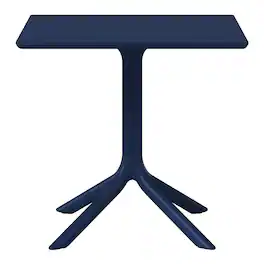 WestinTrends - Playa 31.5" Square Outdoor Plastic Resin Patio Dining Table for 4 - Navy Blue