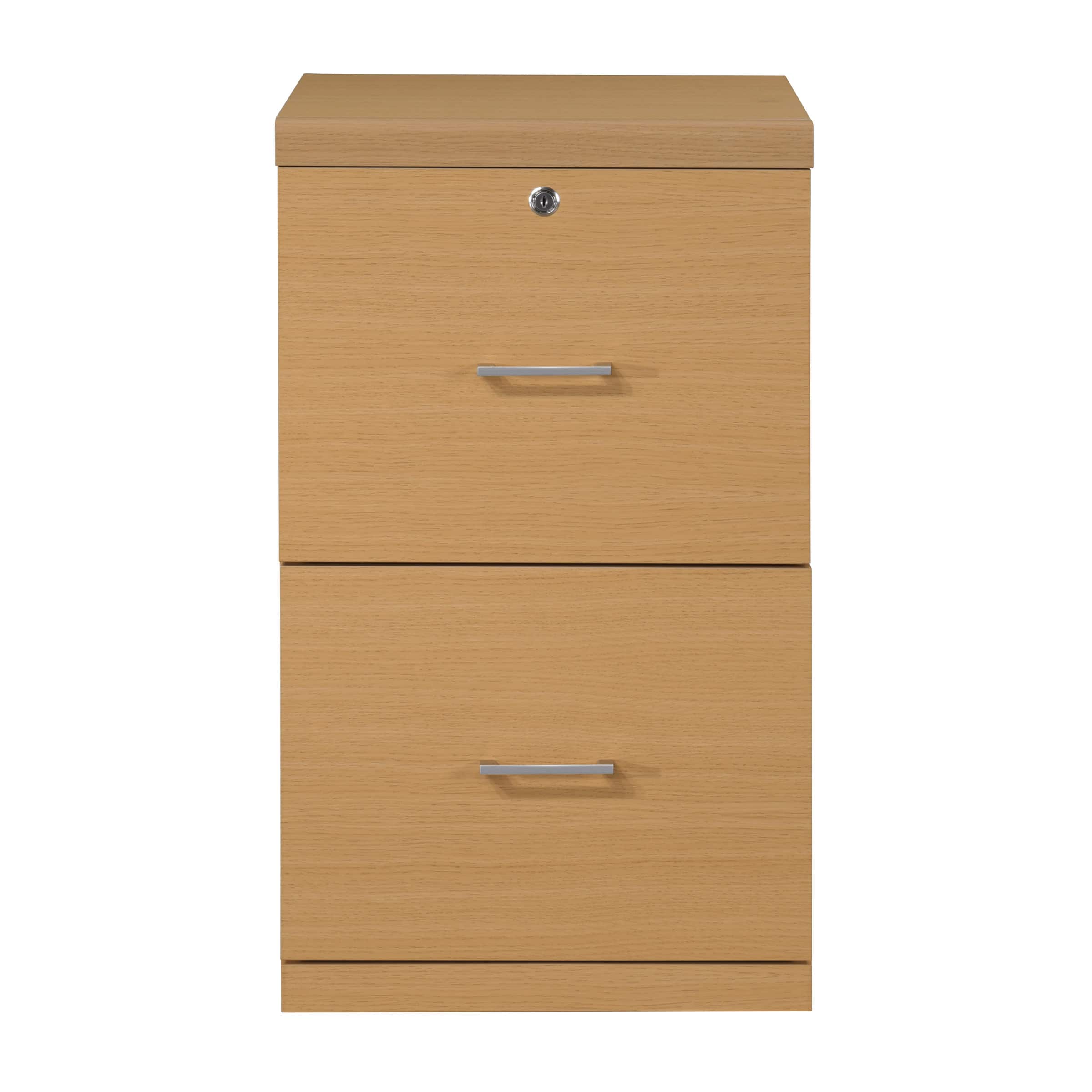 Front. OSP Home Furnishings - Alpine 2-Drawer Vertical File with Lockdowel Fastening System - Natural.