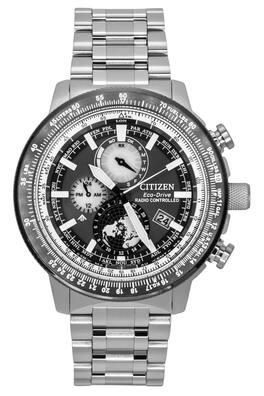 Citizen - Promaster Geo Trekker Eco-Drive Radio Controlled Antimagnetic World Time Perpetual Calendar BY3006-53H Mens Pilot Watch - Silver/Black