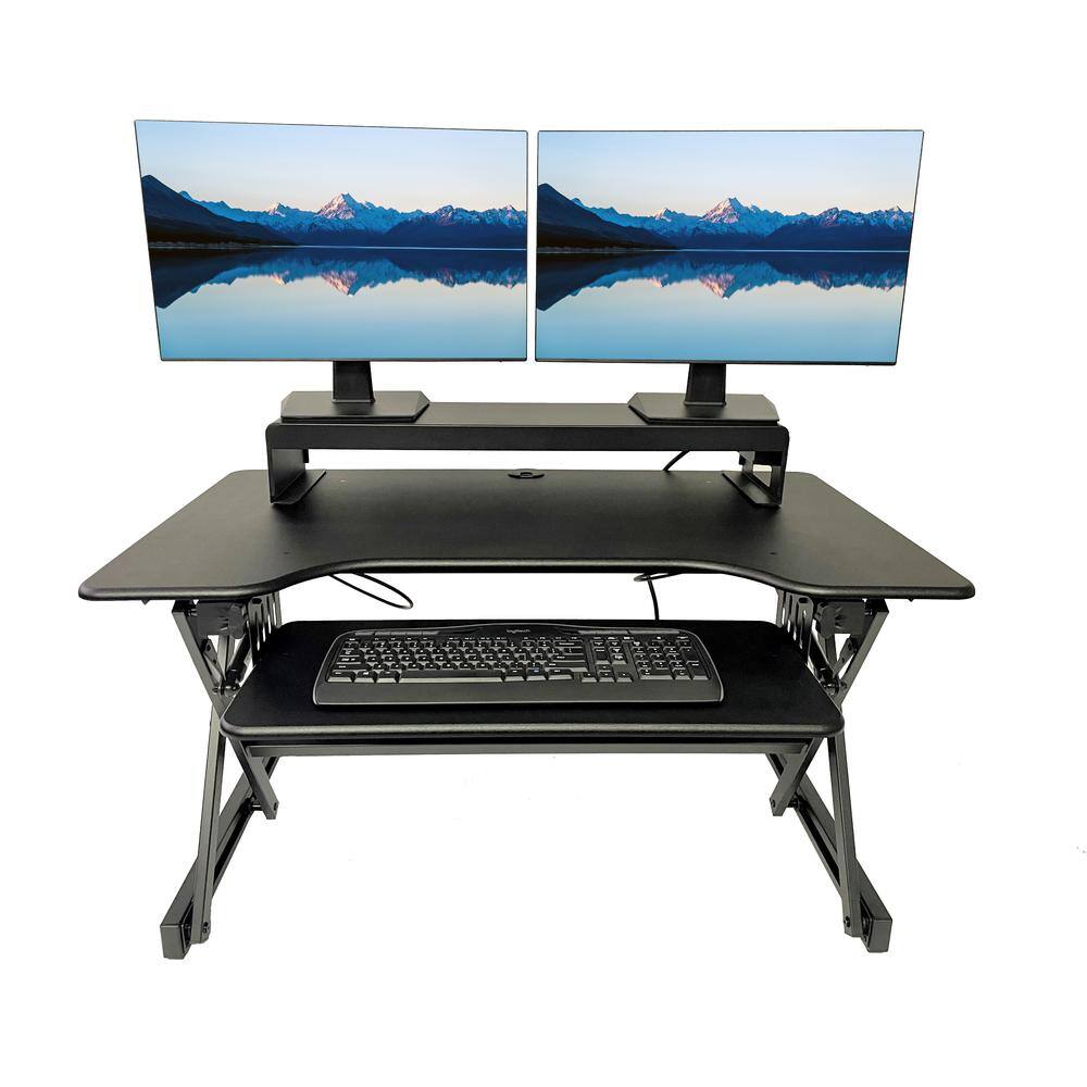 Angle. Rocelco - 40" Height Adjustable Standing Desk Converter - Black.