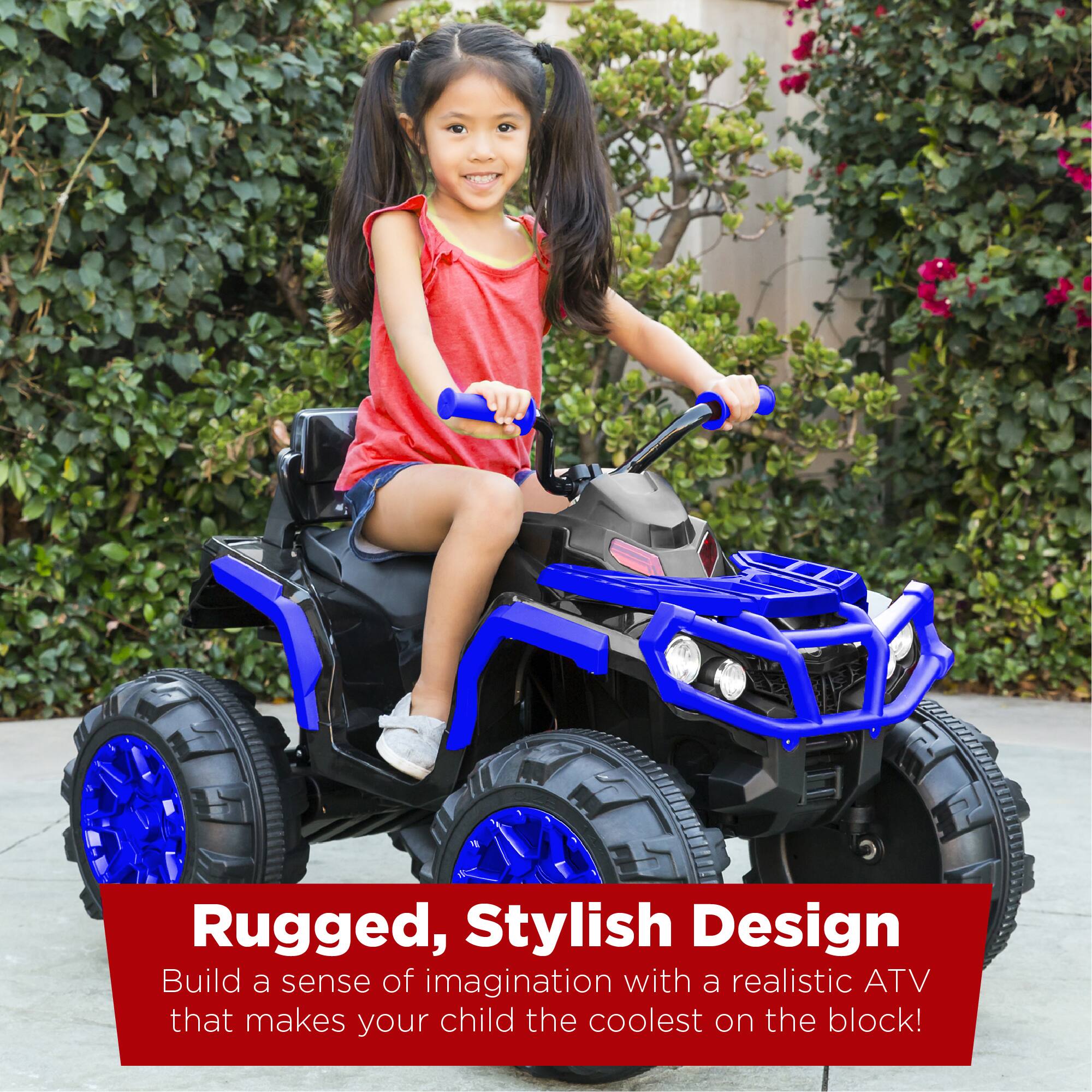 Rugged, Stylish Design  
Build a sense of imagination with a realistic ATV that makes your child the coolest on the block!