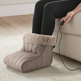 Shavel Home Products - Micro Flannel Heated Foot Warmer for Ultimate Comfort - Hazelnut