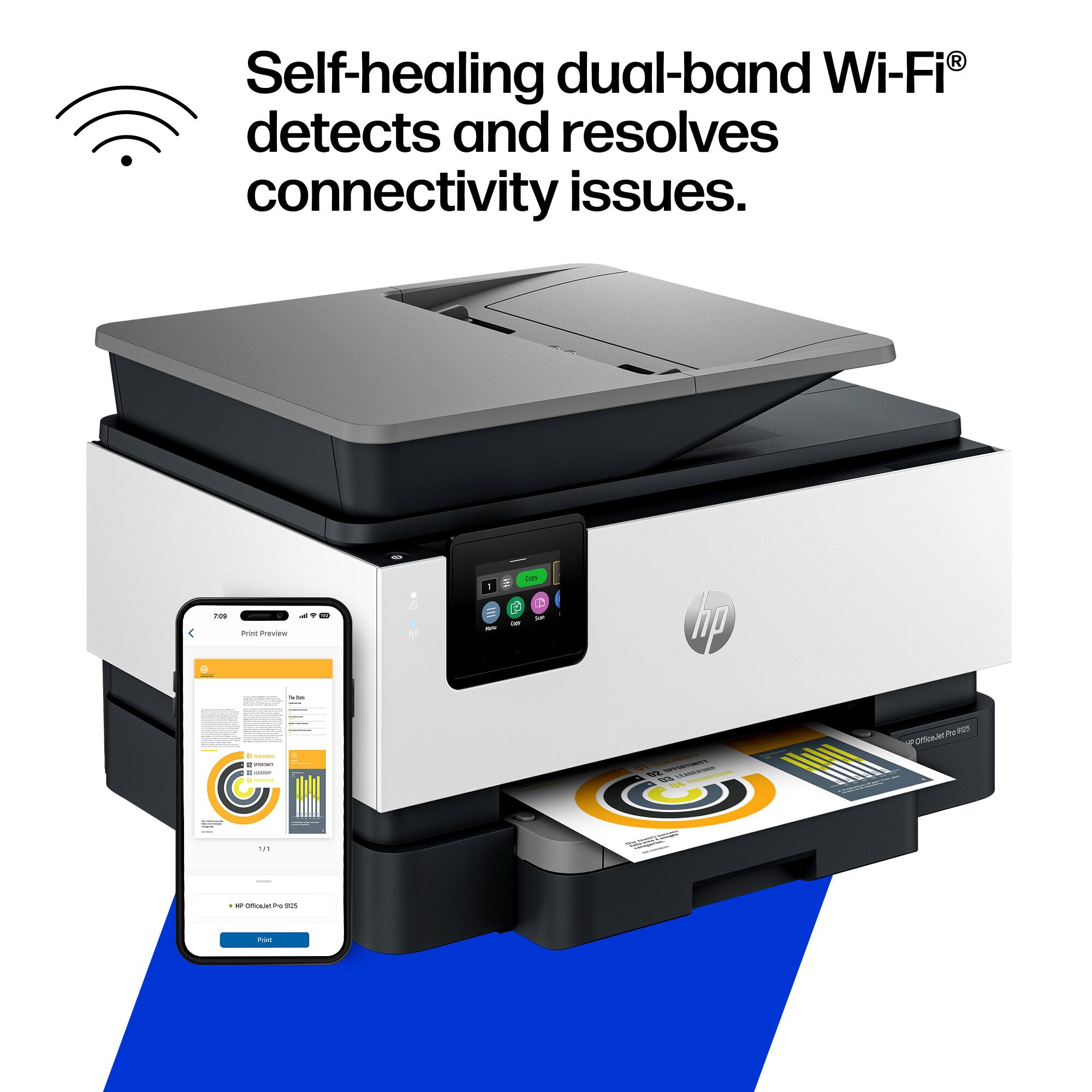 Self-healing dual-band Wi-Fi® detects and resolves connectivity issues.