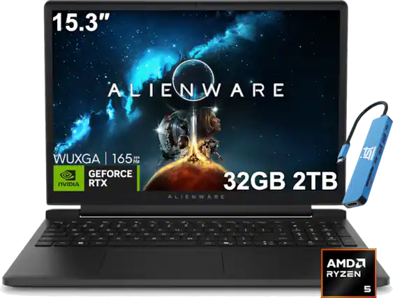 15.3" ALIENWARE WUXGA | 165 Hz GEFORCE NVIDIA RTX 32GB 2TB ALIENWARE 1 Computer - AMD RYZEN 5