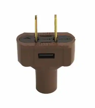 Front. Leviton - 000-48643 Residential Grade Straight Blade Non-Polarized Plug 15A 125V (NEMA 1-15P) 8 Pack - Brown.