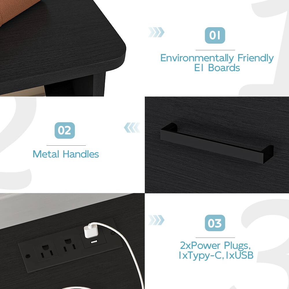 1. Environmentally Friendly El Boards  
2. Metal Handles  
3. 2x Power Plugs, 1x Typy-C, 1x USB