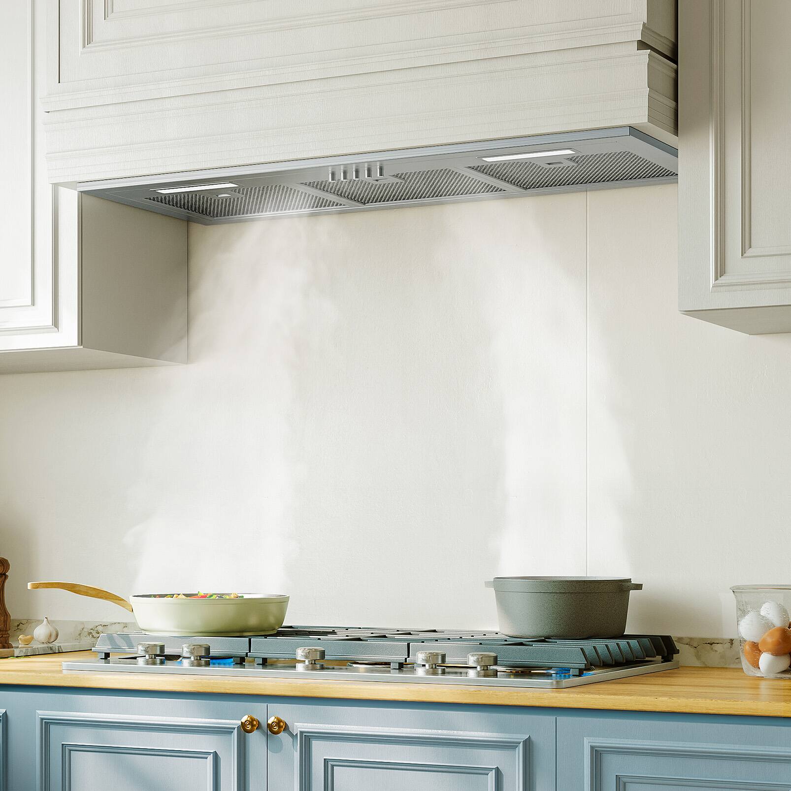 Back. VIKIO - 30 inch Ducted 300-CFM Recirculating Stainless steel Insert Range Hood with Charcoal Filter - Stainless steel.