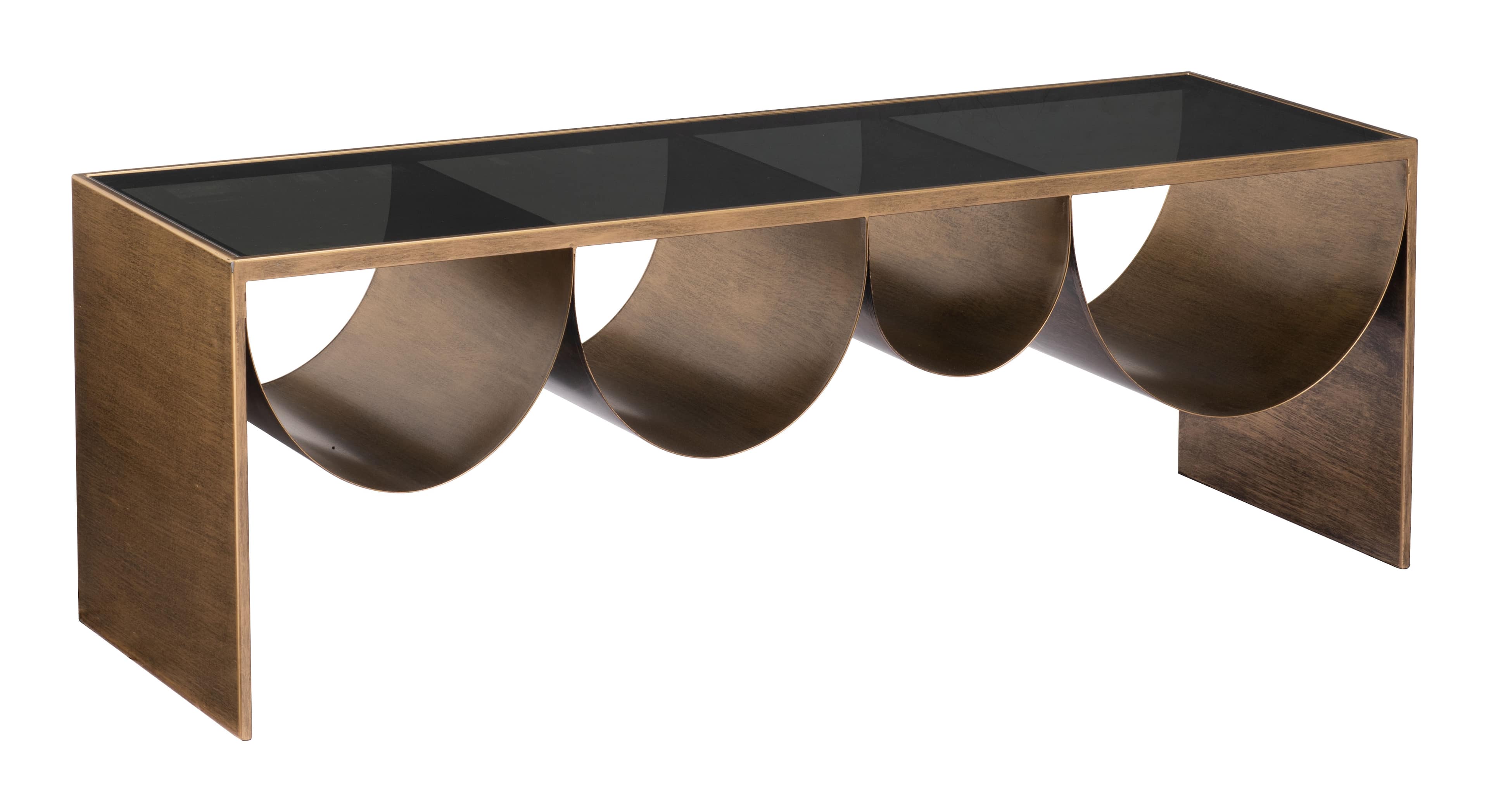 Hivvago - Reed Coffee Table - Brass & Black