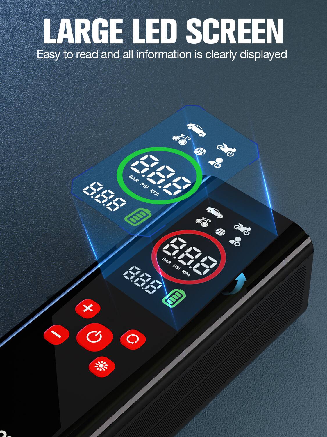 GOOLOO AP150 Auto Bandenpomp Draagbare Luchtcompressor 150 PSI Digitale Bandenpomp voor Auto's met Automatische Uitschakeling, Draadloze Elektrische Luchtpomp voor Auto's, LED-Scherm
