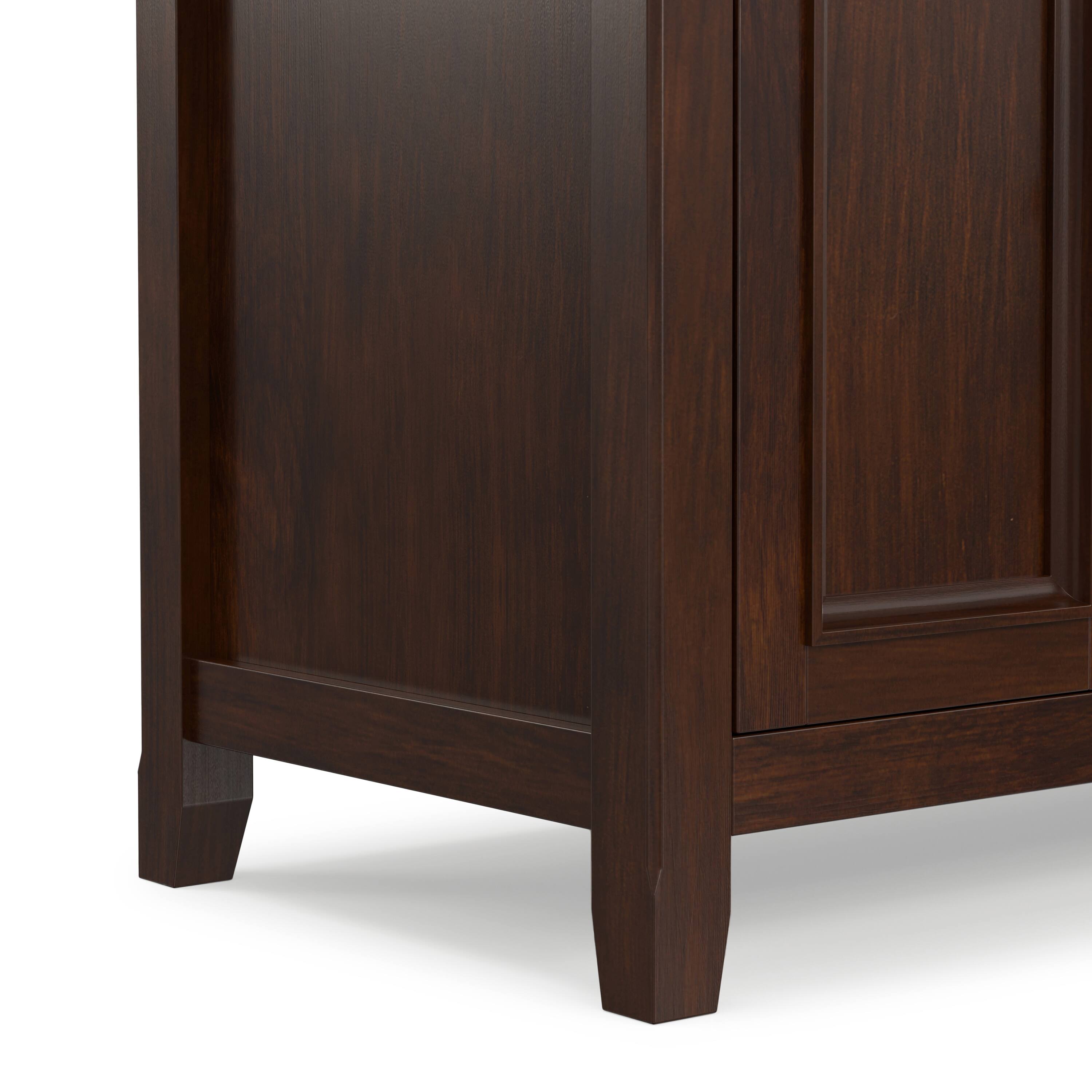 Alt View 5. Simpli Home - Simpli Home Amherst 72 inch Wide Solid Wood Transitional TV Stand - Russet Brown.