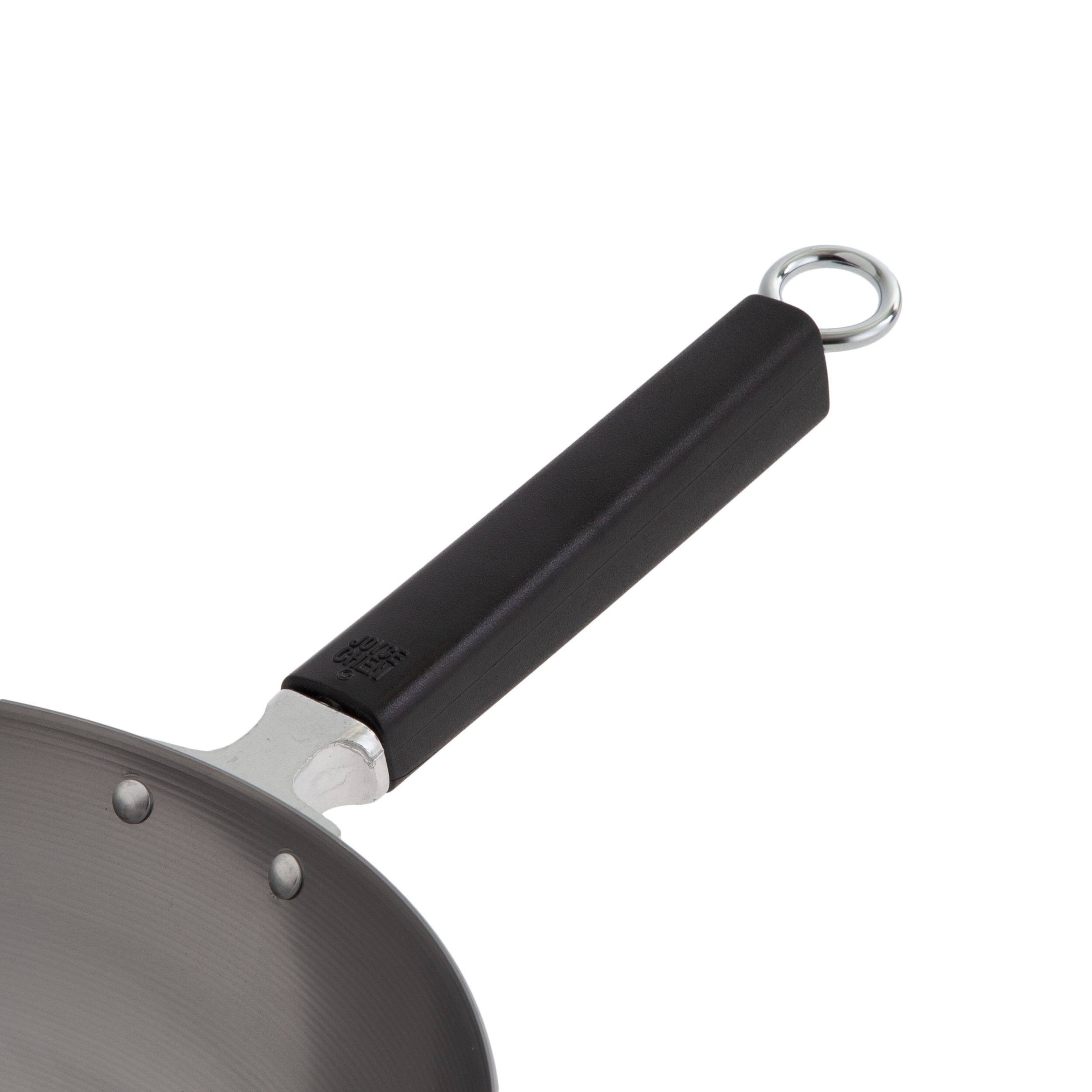 Alt View 2. Escali - Joyce Chen Professional Series 12-Inch Uncoated Carbon Steel Stir Fry Pan with Phenolic Handle - Silver.