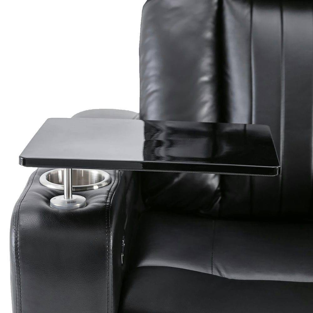 Alt View 5. Kadyn - Premium Power Recliner with Storage Arms, Cupholders, Swivel Tray Table & Phone Stand  - Black - Black.