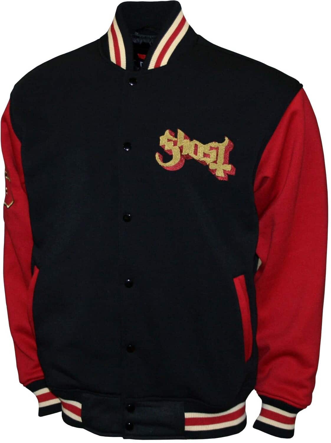 PopMarket - Ghost - Ghost - Logo - Varsity Fleece Jacket - XL Black M2451GHA4 - APPAREL - Multicolor