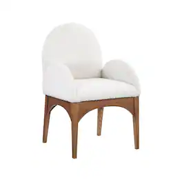Meridian Furniture - Waldorf Cream Boucle Fabric Dining Chair - Beige